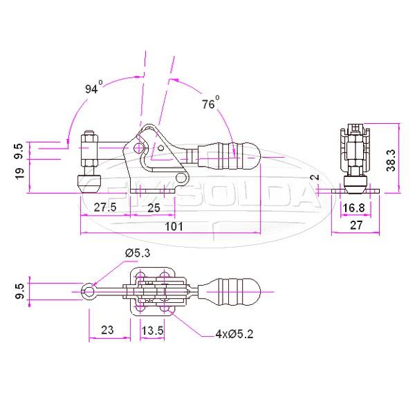 Cotas Grampo de fixação GH 20752-C