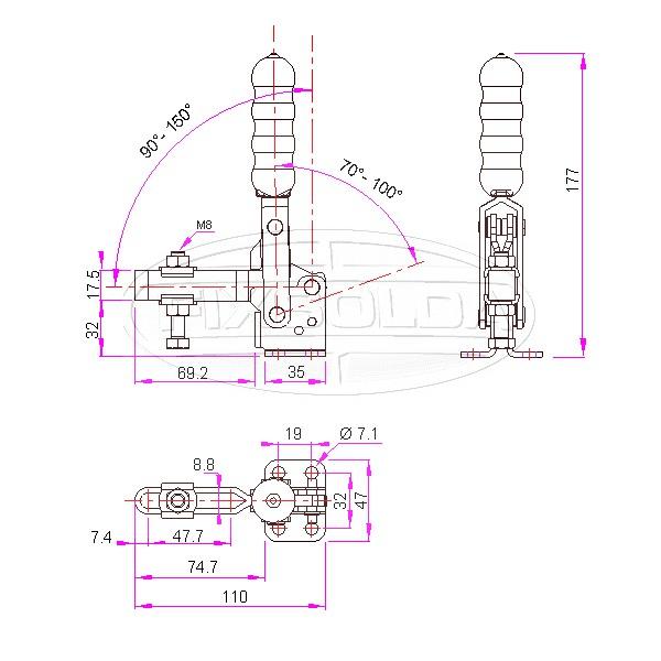 Cotas grampo GH 12502 B