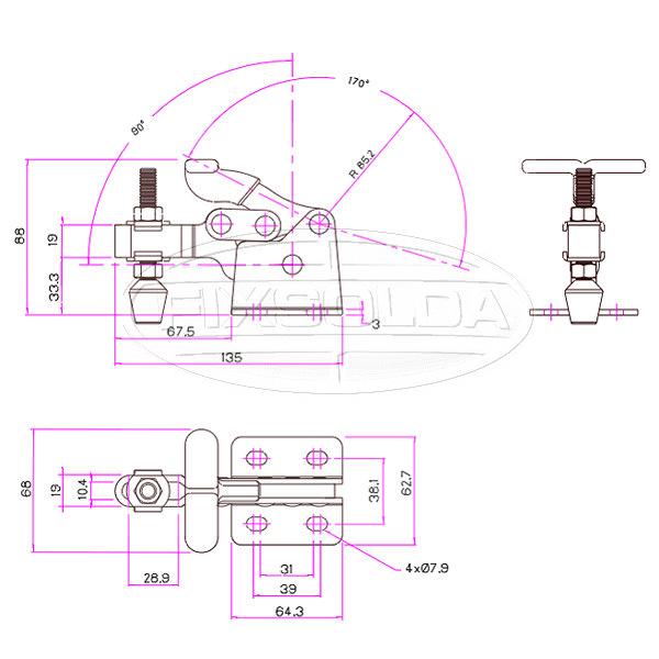 Cotas de grampo o GH 13008