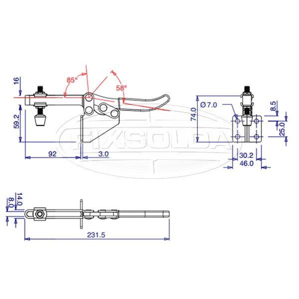 Cotas de grampo GH 202 FL