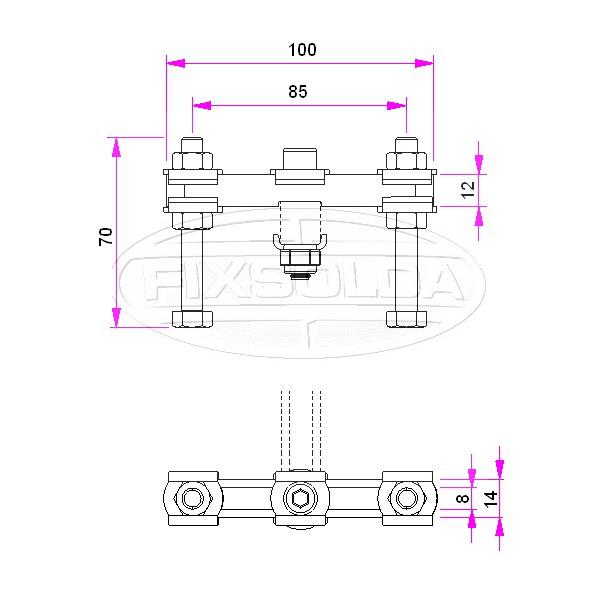 Cotas de grampo transversal FX-428BT