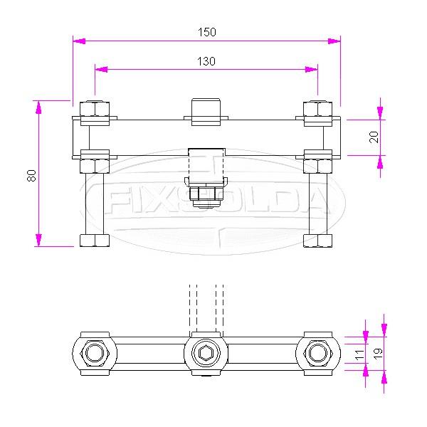 Cotas de grampo transversal FX-442BT