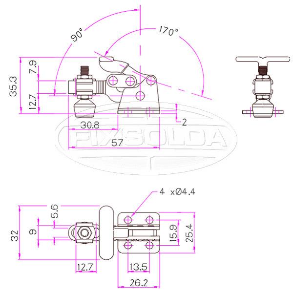 Cotas de grampo GH 13005 SS