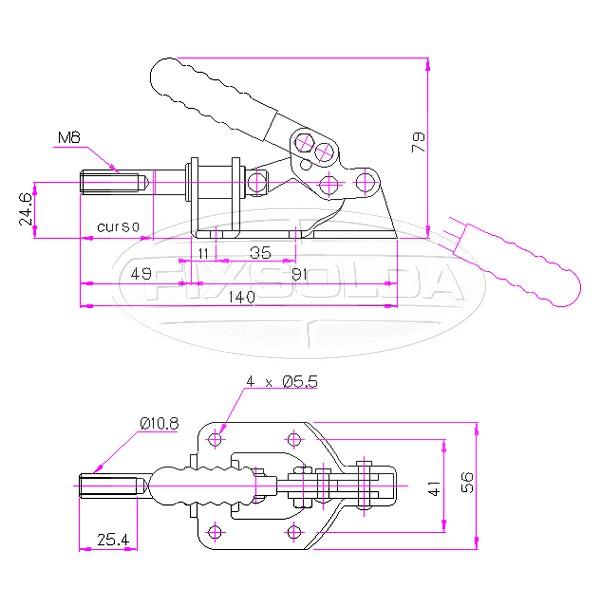 Cotas de grampo GH 302 FM