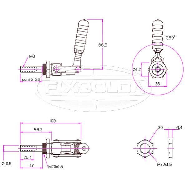 Cotas de grampo GH 36204M