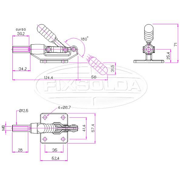 Cotas de Grampo de fixação axial GH 304 CM