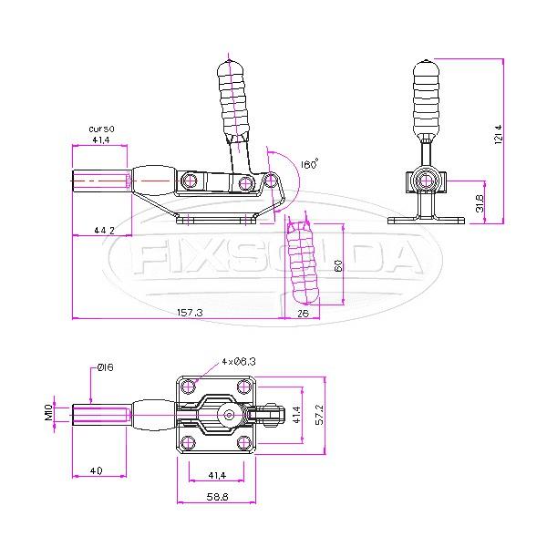 Cotas de Grampo de fixação axial GH 305 EM