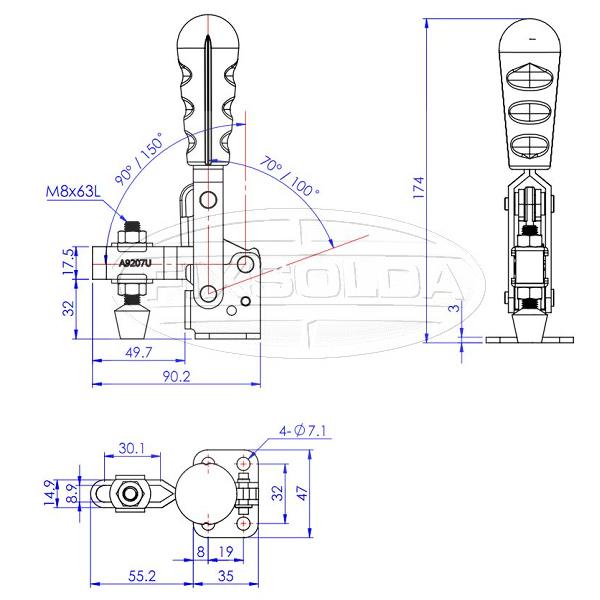 Cotas Grampo GH-A9-207U